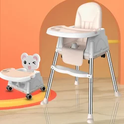 3 in 1 Seat Child Infant Belt Safety Feeding Kids Hignchair Dining Portable Baby High Chairs Plastic with Tray