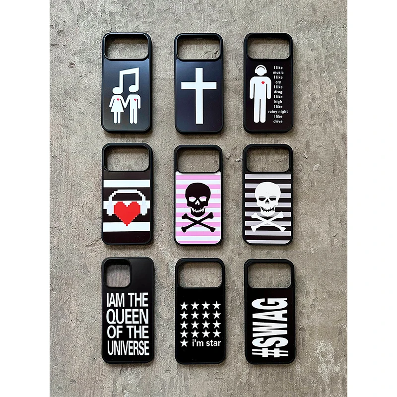 Capa de Celular de Silicone Antichoque com Padrão Criativo Original e Moderno para iPhone 17 Air 16 Pro Max 15 14 Plus 13 12 11 Pro