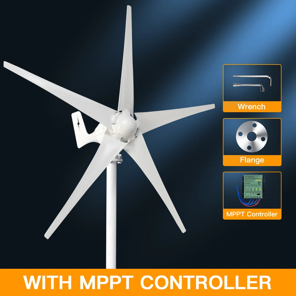 3000W Windturbine 12V 24V 48V Gratis Energie Windturbine Met Gratis MPPT Controller batterij 220V Voor Huishoudelijk Gebruik