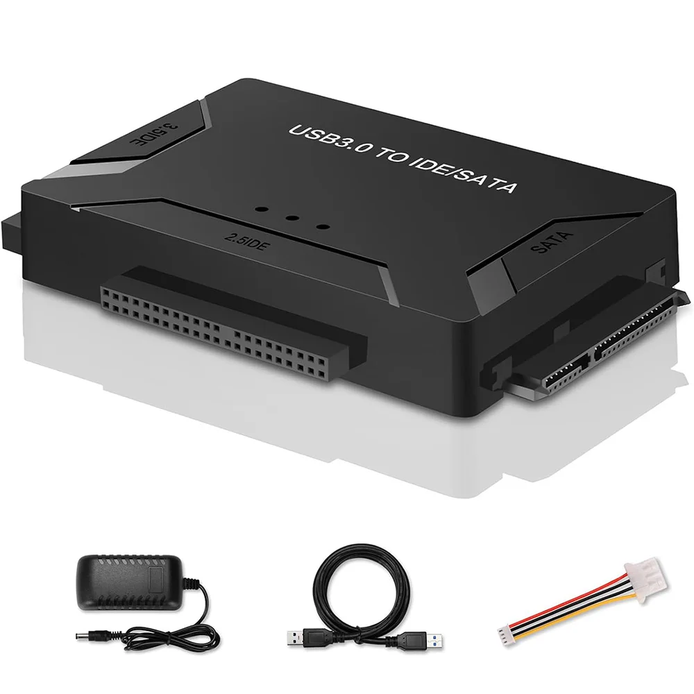 

JoniSerl USB 3.0 To SATA/IDE Multifunctional Adapter For 3.5/2.5 Inch HDD/SSD CD DVD ROM CD-RW 3-In-1 Hard Drive Adapter