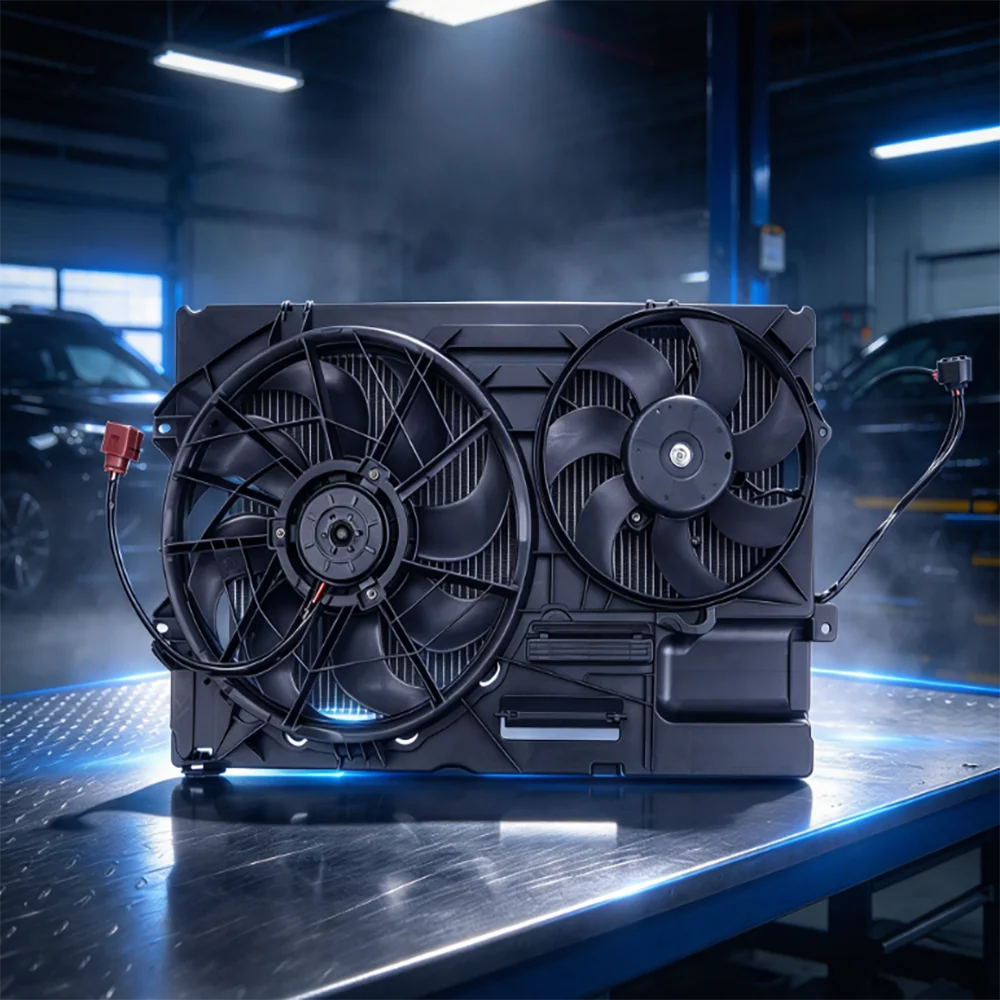 Dual Radiator Cooling Fan Assembly For VW Multivan V Transporter V California T5 1.9-3.2L Replace 7H0959455A 7H0959455D