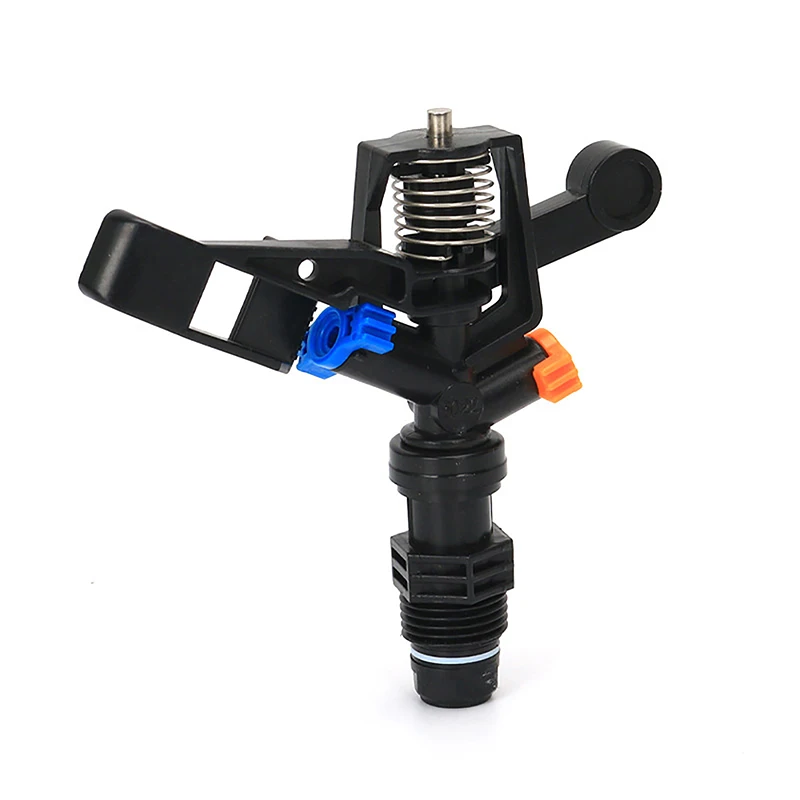 การเกษตรพลาสติก Rocker หัวฉีดชลประทานสนามหญ้า Sprinkler 1/2 นิ้วตัวเชื่อมต่อชายสวนรดน้ําสปริงเกลอร์หมุน