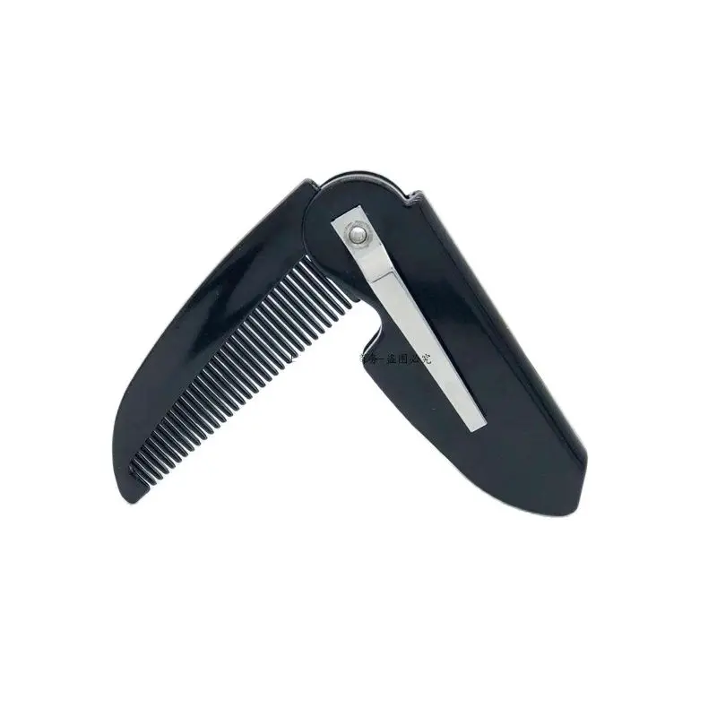 Clipe de bolso dobrável para homens e mulheres, pente dobrável para cabelo, bigode e barba, massagem artesanal, beleza, transporte rápido,