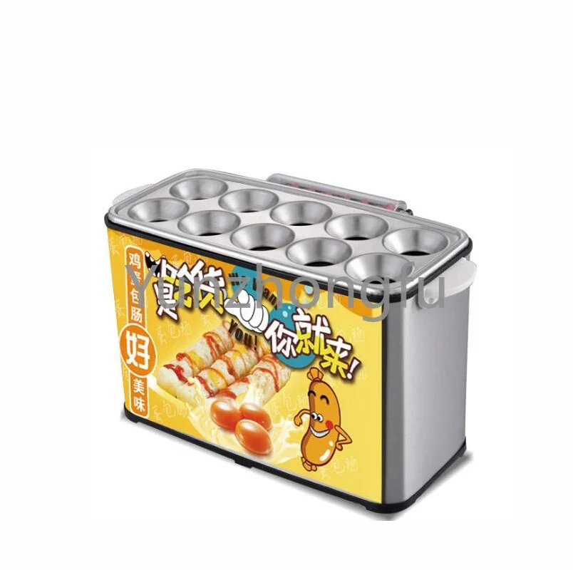 High Efficient Top Funnel Design Egg Sausage Roll Machine With 10 Tubes