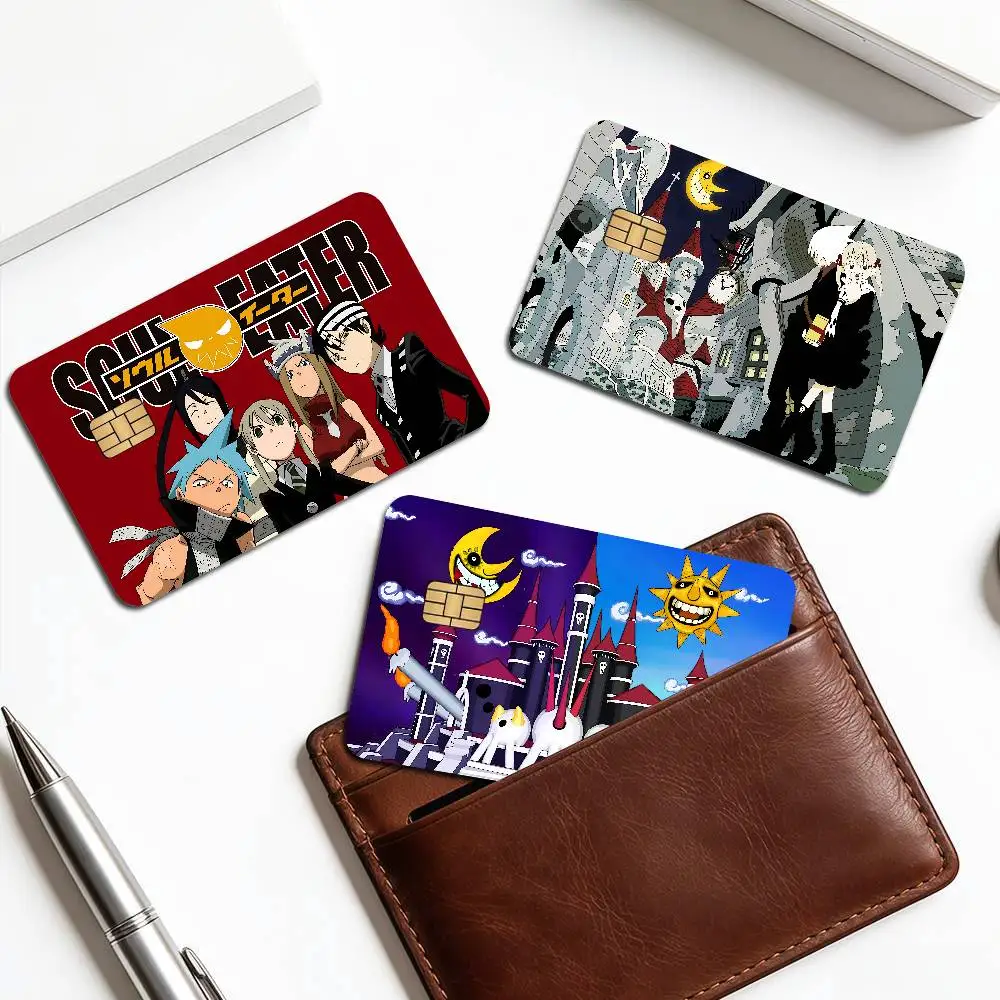 Anime Soul Eater Cartoon Credit Card Skin Stickers for Bank Card Bus Metro Card Sticker Waterproof Women Gift