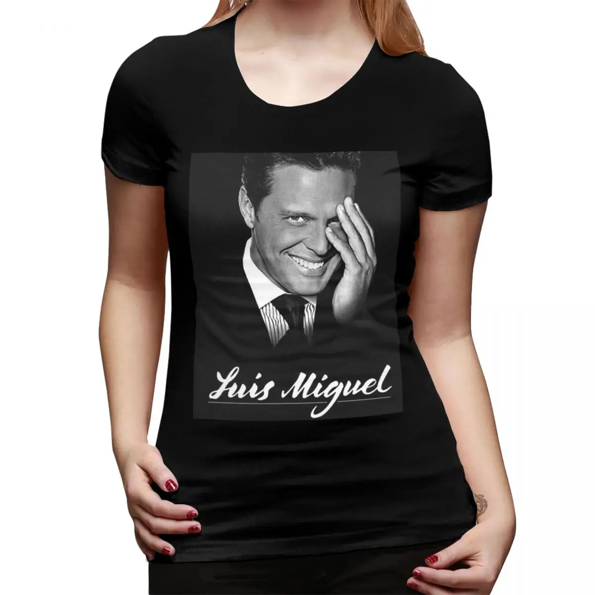 

Футболка El Sol De Mexico Luis Miguel для женщин, уличная одежда с круглым вырезом, женские футболки, короткая летняя одежда, топы