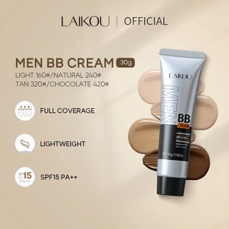 Men\'s BB Cream-Full Coverage Long-Lasting Waterproof Men\'s Concealer Natural Color Suitable for Gifts for Men\'s Christmas Gifts