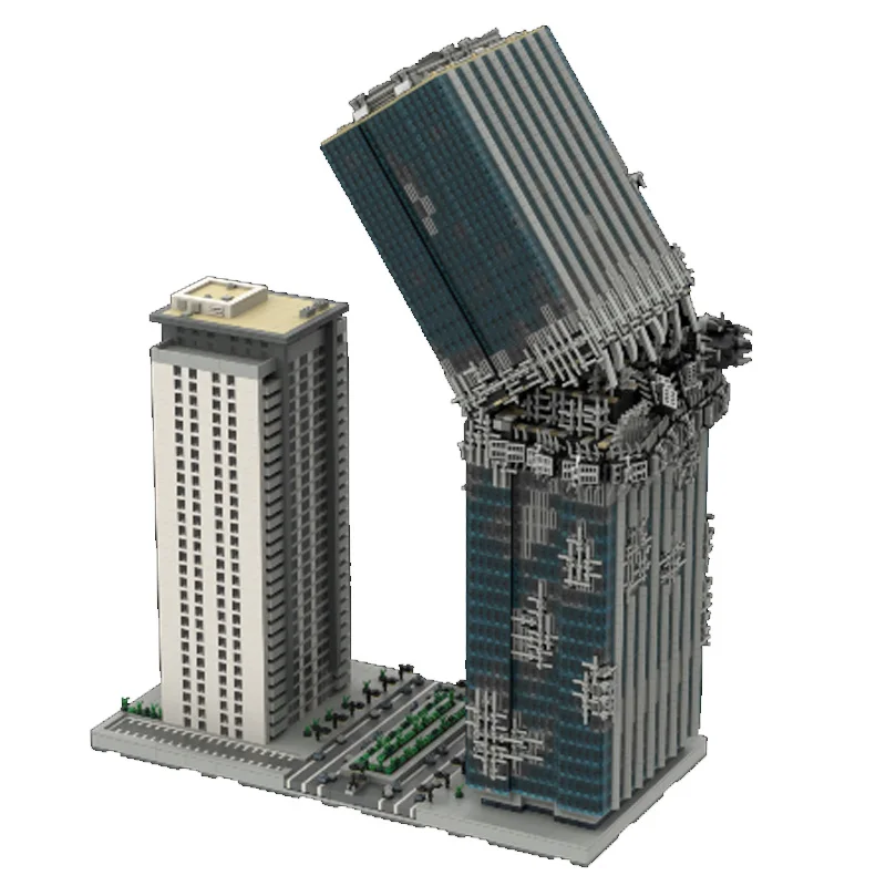 MOC بناء الالعاب العملاقة ناطحة السحاب انهيار النسخة نموذج 13196 قطعة العناصر الزخرفية الإبداعية تحدي ألعاب التجميع #4