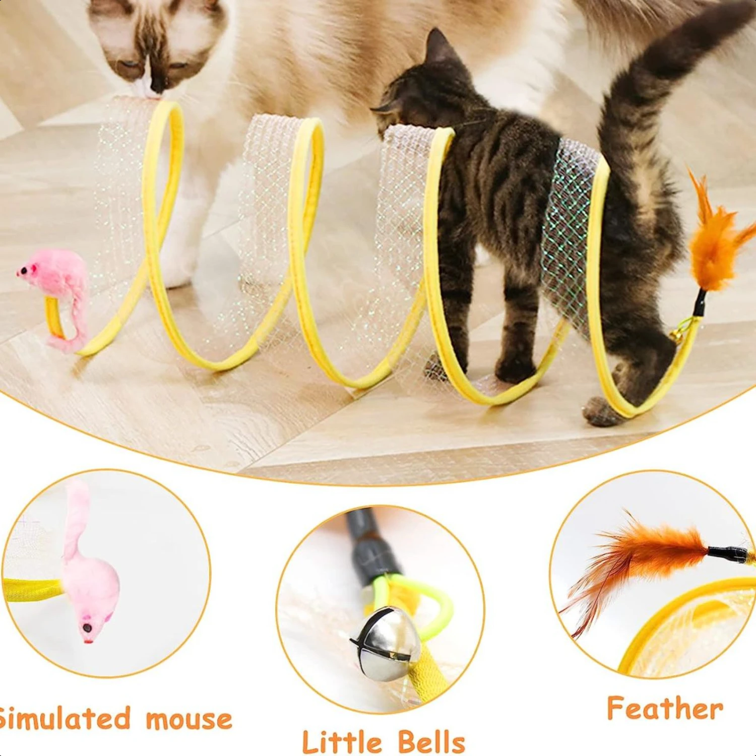 Interactive, Durable, and Fun - The Ultimate S Type Cat Tunnel with Spring, Crinkle, and Balls - Perfect for Unlimited Indoor an