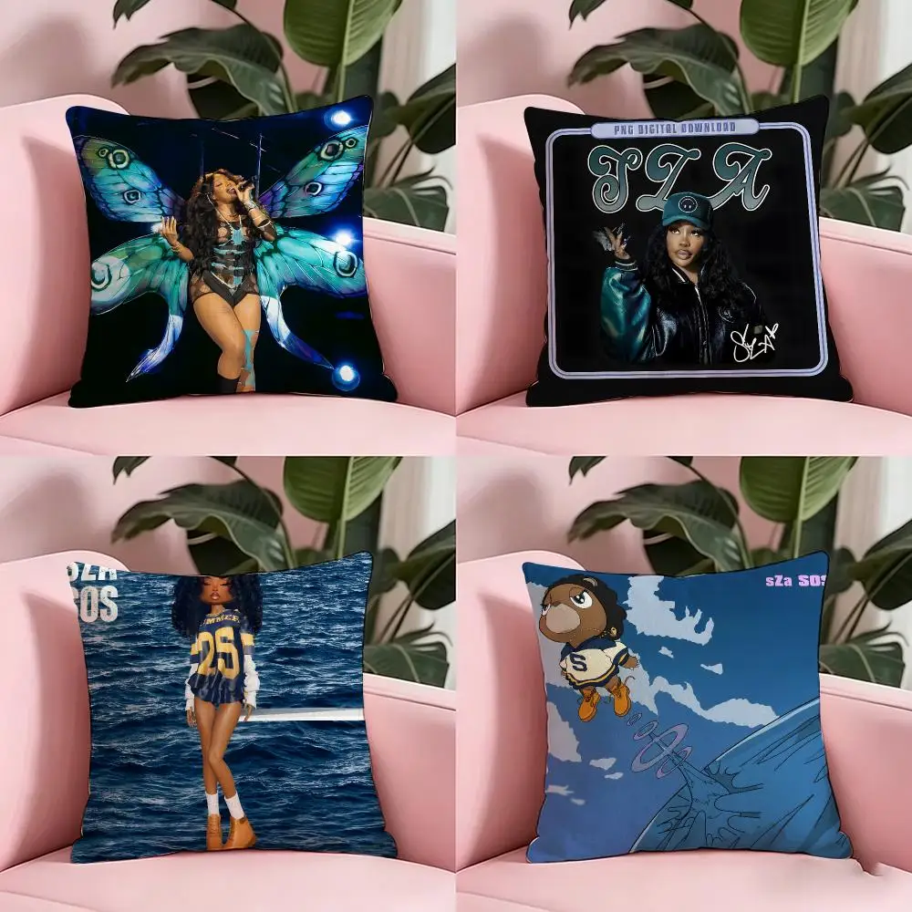singer s-SZA Cushion Cover Anti-dustmite Pillowcase Invisible zipper silky short plush Sofa cushion cover