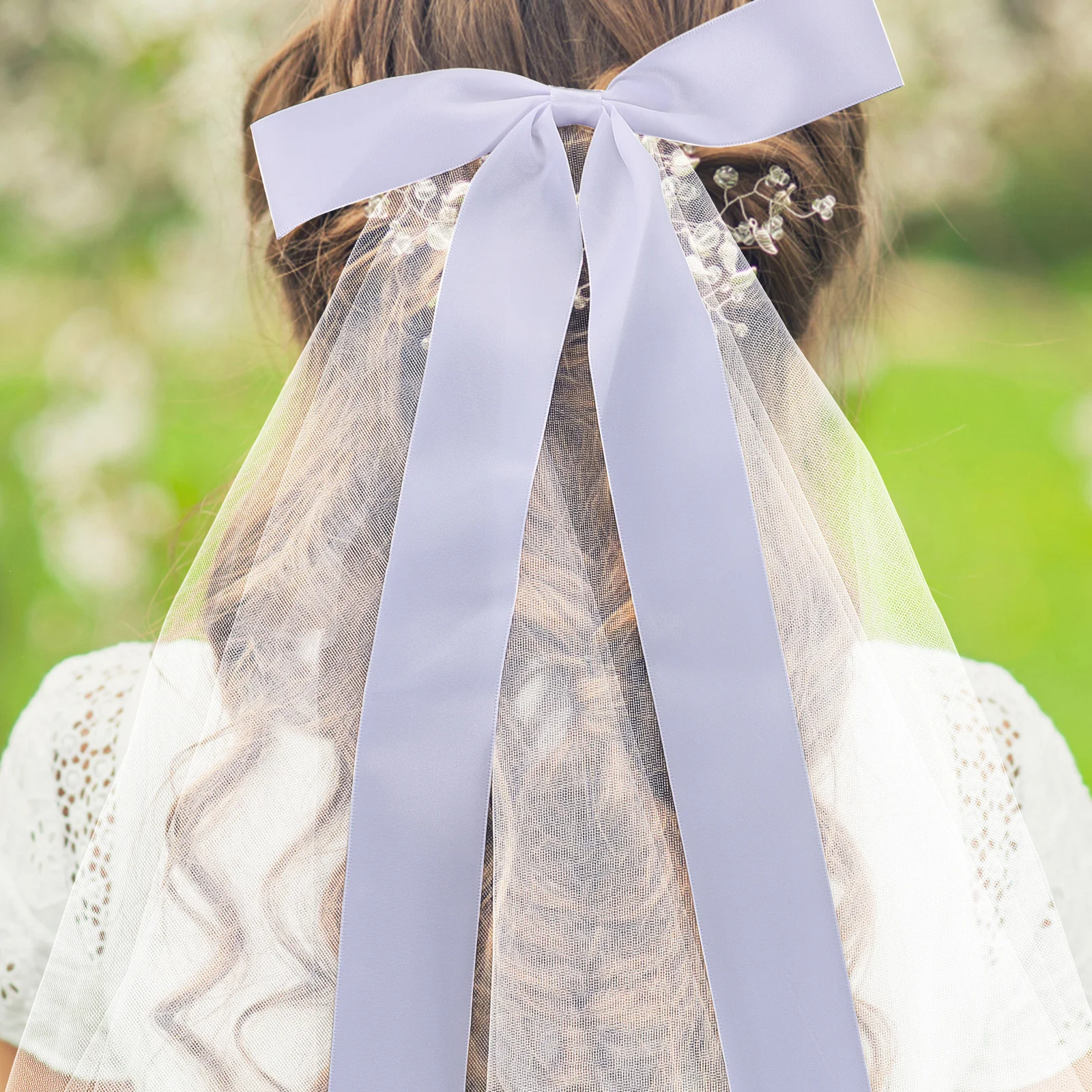 

Short Bridal Veil Elegant Mesh Polyester Bow Wedding Dress Hair Accessories Bride Headpiece Wedding Hair Accessory