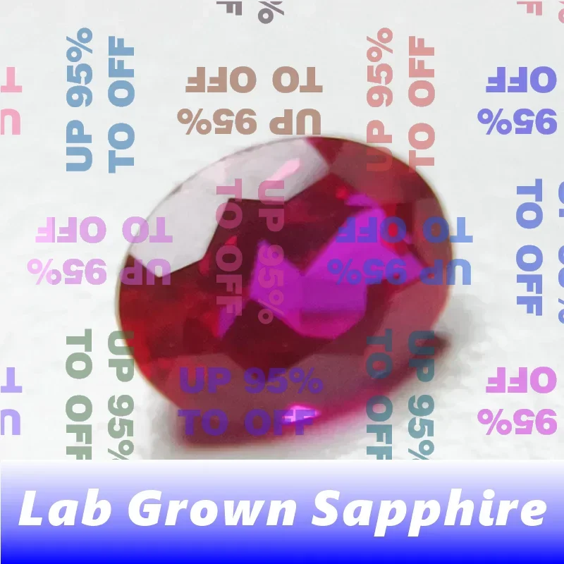 ALab Grown Sapphire Oval Shape Rose Red Color Top Quality Charm Beads for Diy Jewelry Making Selectable  AGL Certificate