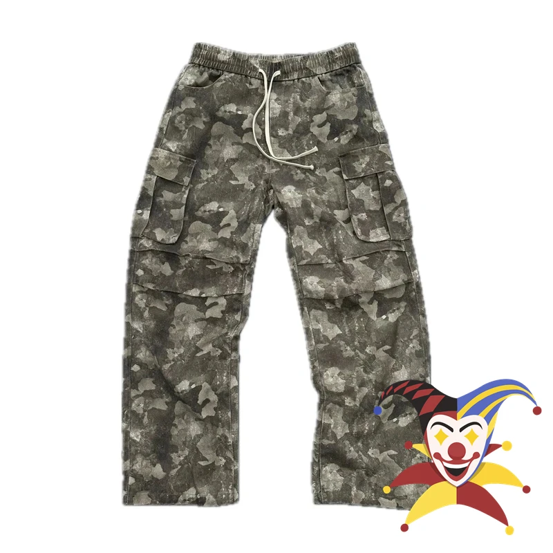 SAINT Leaf Camouflage Workwear Pants Men Women Washed Jogger Drawstring Sweatpants