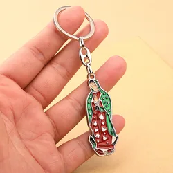 New Enamel Virgin Mary Keyring Religious Catholic Our Lady of Guadalupe Protection Metal Keychains for Bag Gifts