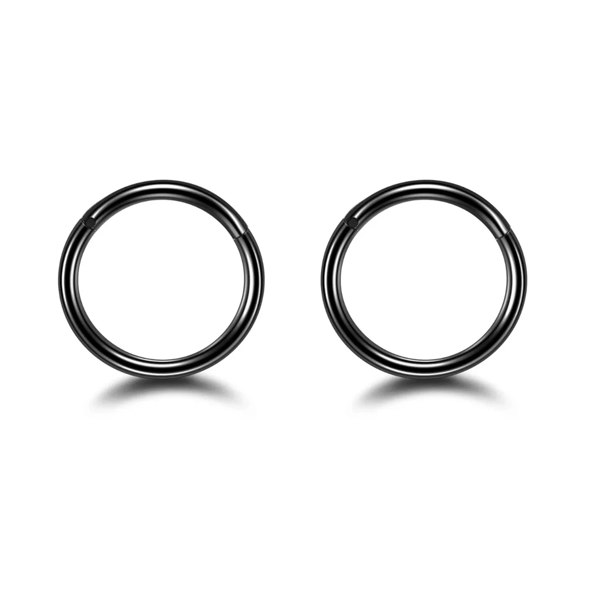 2pcs Fashion 316 Stainless Steel Hinged Septum Nose Rings Hoops,Septum Clicker Cartilage Tragus Helix Ear Piercing Jewelry