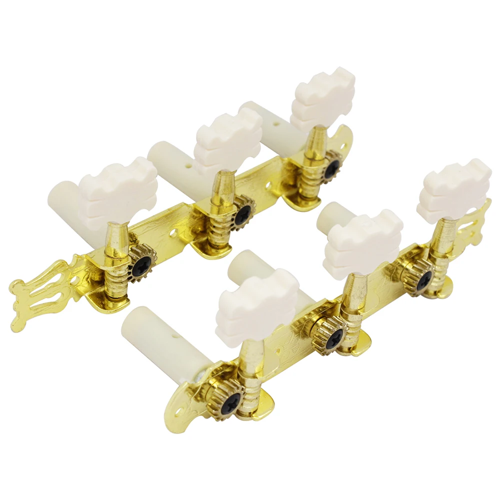 1 Set Classic Guitar Gold Knob Locking Tuner String Tuning Nail Machine Head Agate Wood Grain Button Nail For Guitar