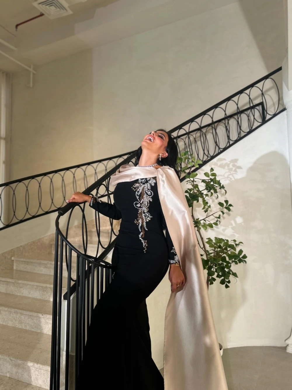 Black Velvet Long Sleeves Evening Dress Kaftan Prom Gown Women Wedding Party Elegant Customized Simple Caftan Cocktail Gown