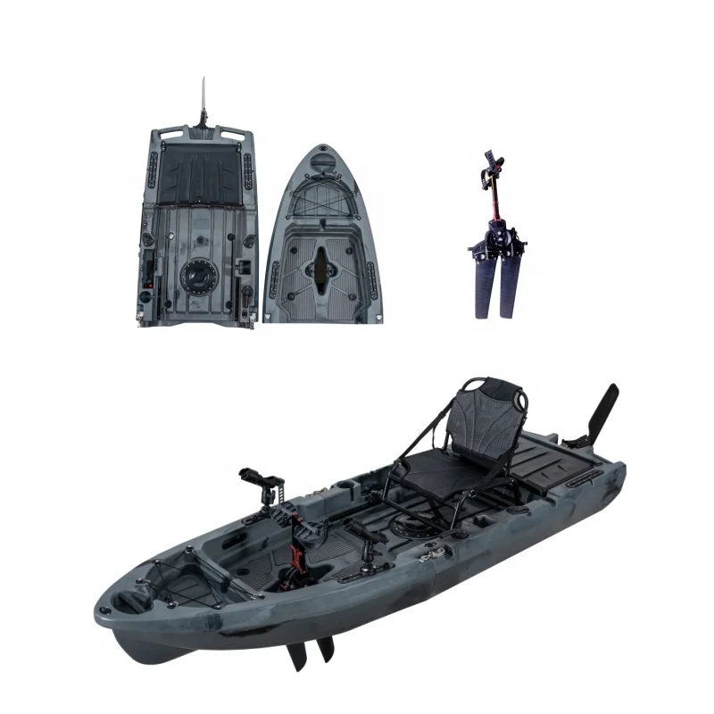 ！@LSF New 2.75 Meter  Detachable Fin Pedal Kayak  Fishing Boat Kayak 1 Person with 2 Pieces