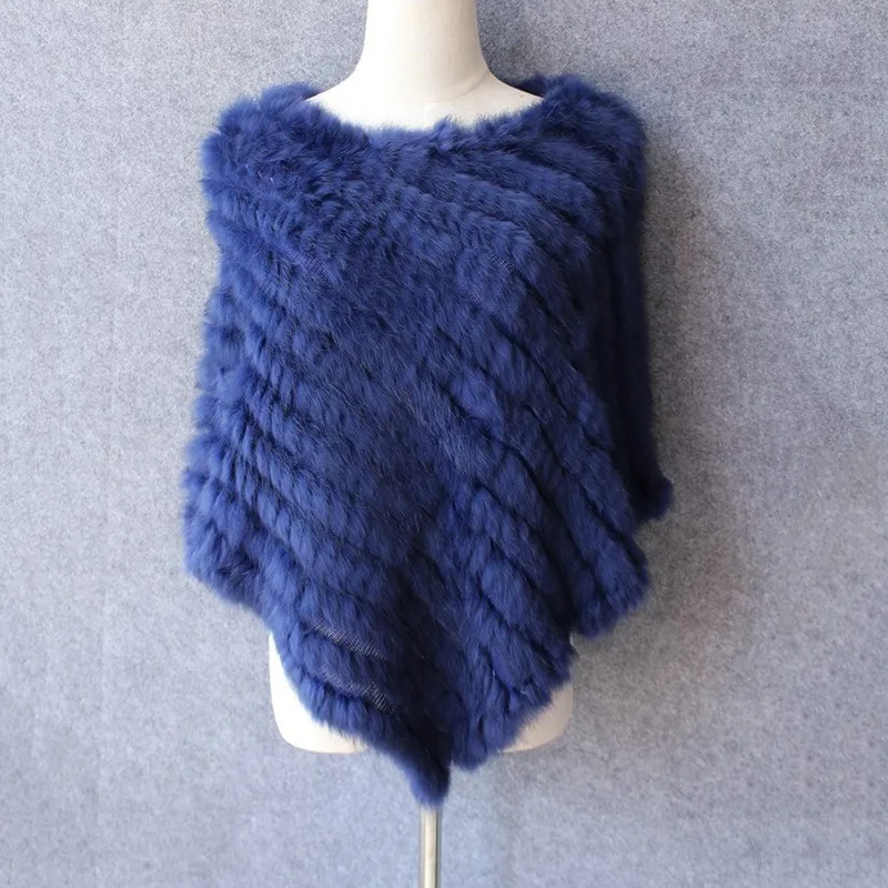 

Fur woven real rabbit fur triangle shawl, woven scarf scarf