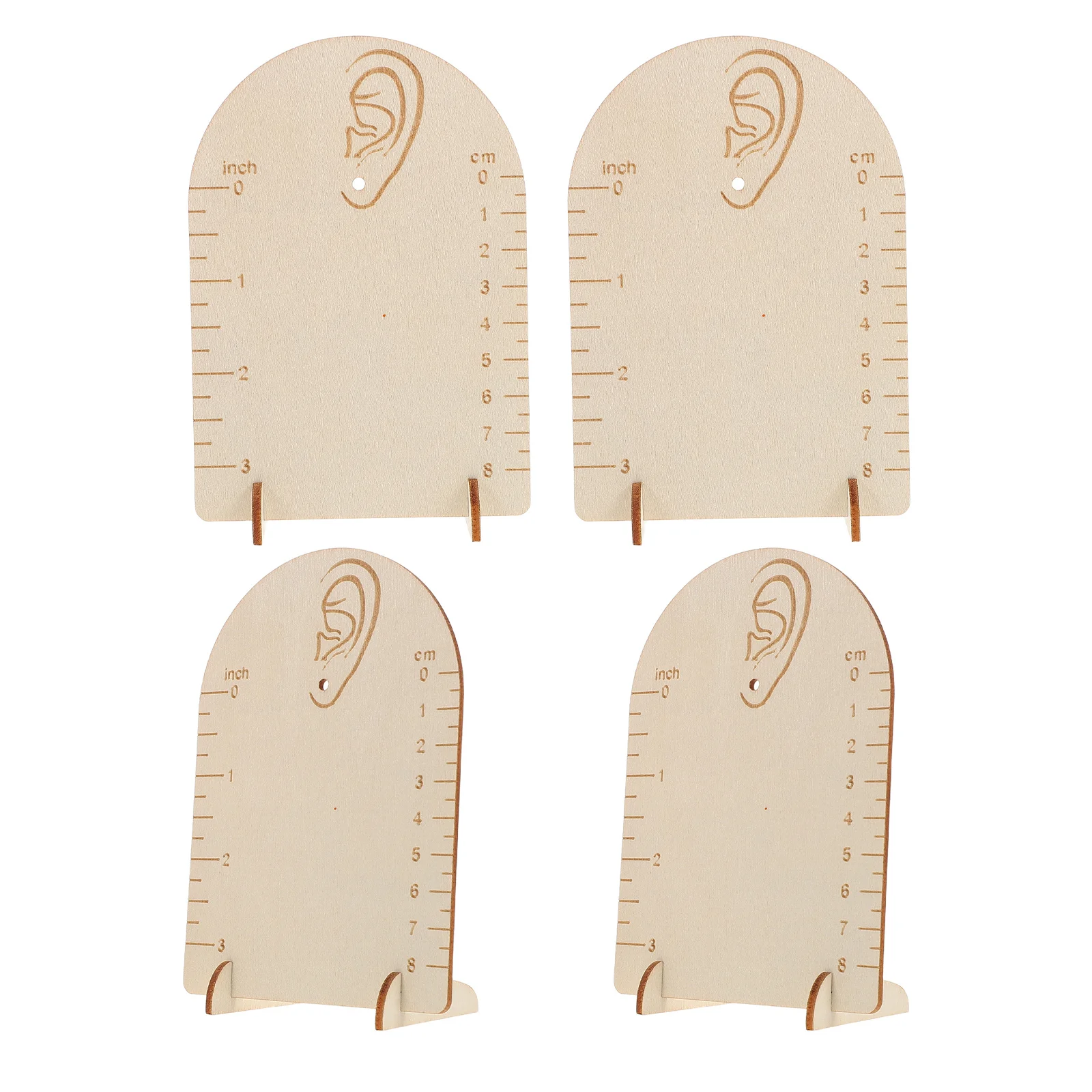 

4Pcs Wood Earring Holder Stand DIY Adjustable Arch Shaped Jewelry Organizer Showcase Earring Display Earrings Holder