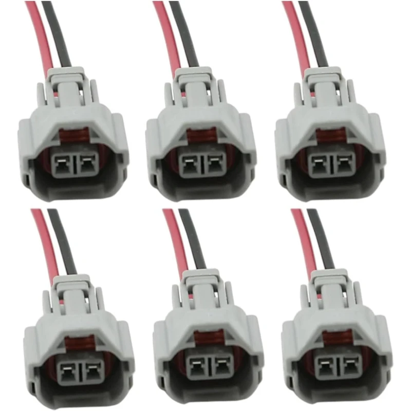 Kit de Conectores de Injetor de Combustível Fêmea 6x com Fiação para Toyota, Audi e Denso