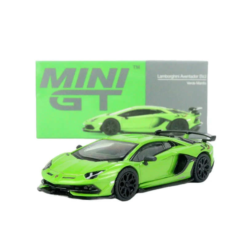 نموذج مصغر لعمود الضغط من سبيكة Aventador SVJ باللون الأرجواني من MINI GT 1:64، ديكور للبالغين، هدية عيد ميلاد للأطفال