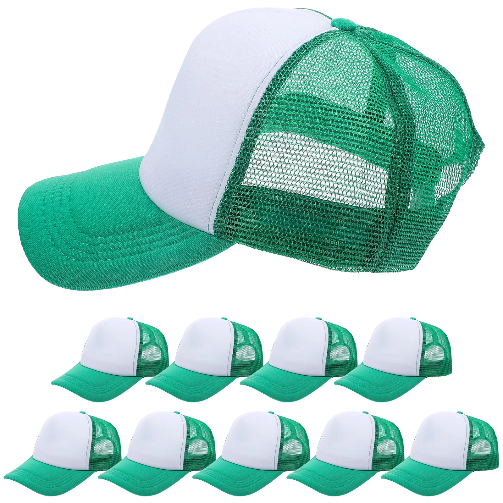 

10pcs Blank Mesh Baseball Caps Polyester DIY Heat Transfer Sublimation Hats Black Outdoor Fishing Camping Picnic