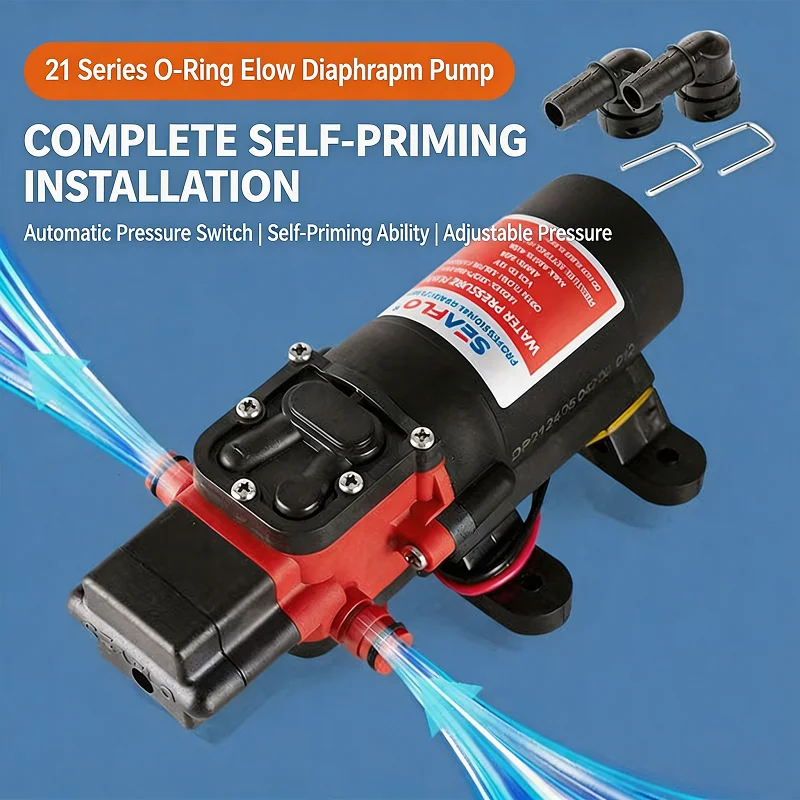 

Насос диафрагменный 12В/24В самовсасывающий с автоматическим реле давления для повышения давления воды в автодомах, яхтах, кемпингах, лодках, караванах, домах