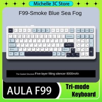 AULA F99 Gasket-mounted Gaming Keyboard 99 Keys Hot Swap Customizable Bluetooth 5.0/2.4G Wireless/Wired RGB Machanical Keyboard