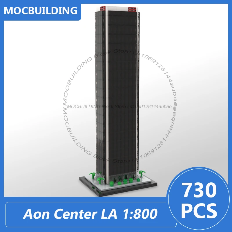 Aon センター LA 1:800 スケール ロサンゼルス建築模型 Moc ビルディングブロック DIY 組み立てレンガ ディスプレイ クリスマスおもちゃ ギフト 730PCS