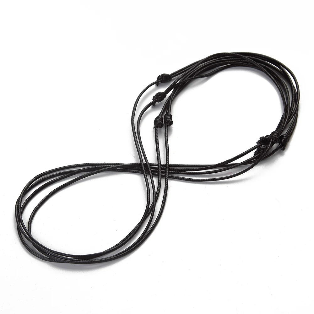 100pcs 1.5mm Black Wax Cord Necklace Cord 56cm Length Adjustable For DIY Craft Jewelry Making Ornament Accessories Wholesale