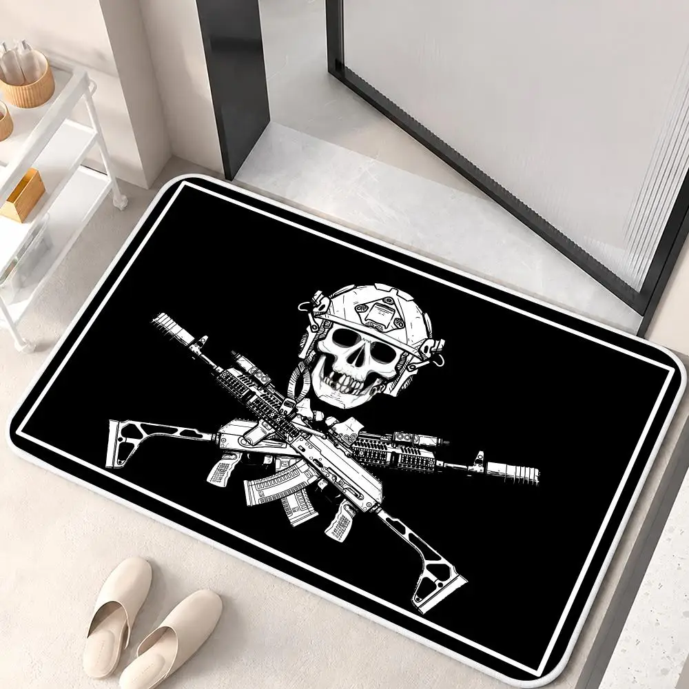 Russian Roger Black Cool Floor Mat Flannel Rug Soft Non Slip Door Mat For Bathroom Bedroom Kitchen Living Room Home Decor