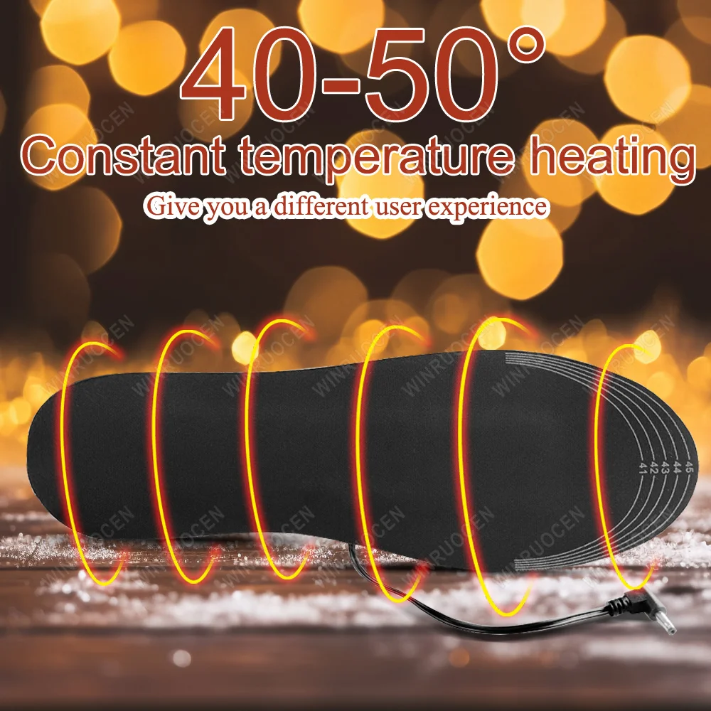Sports Heating Insole Winter Warm Feet USB Unisex Shoe Insoles Electric Foot Warming Sock Pad Mat Thermal