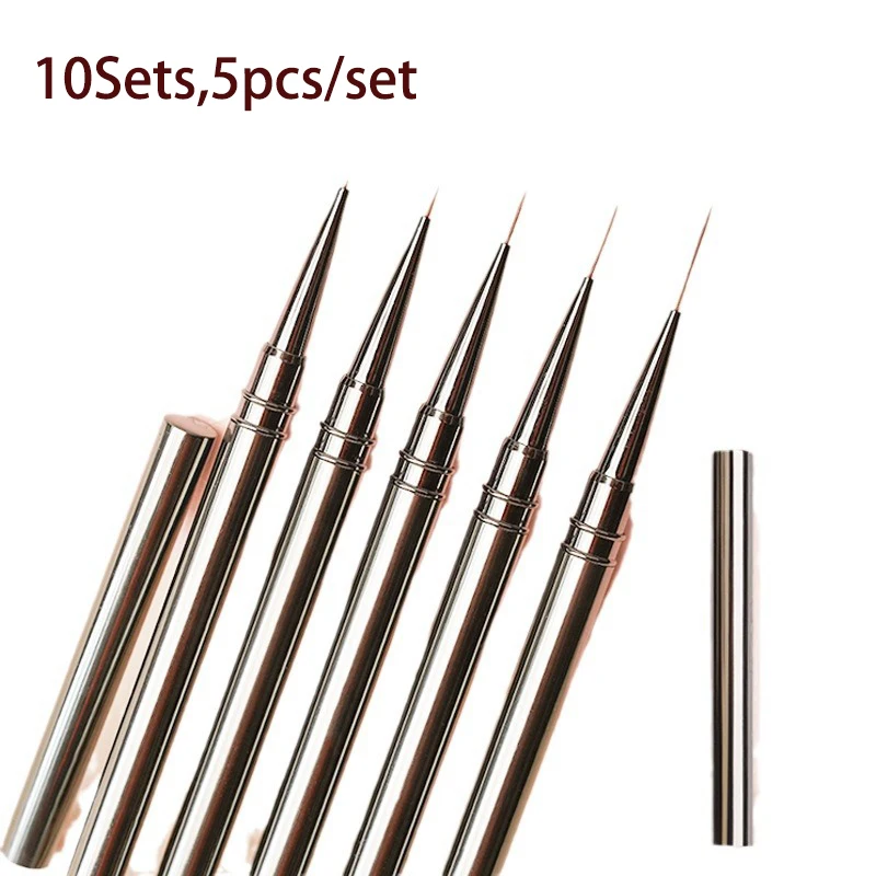 10Set Nail Liner Brush Set Drawing Lines Stripe Painting Flower Pen Nail Art, Nail Manicure Tools Supplier Bulk Wh