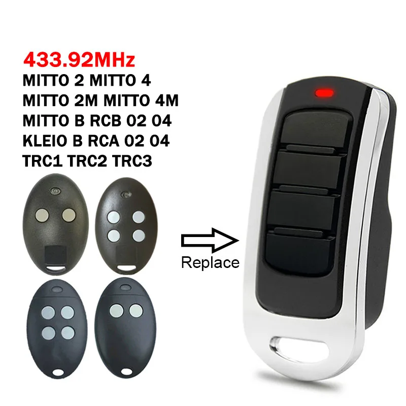 MITTO 2 4 Garage Door Remote Control MITTO 2M MITTO 4M MITTO B RCB 02 04 KLEIO B RCA 02 04 TRC1 TRC2 TRC3 Garage Gate Command