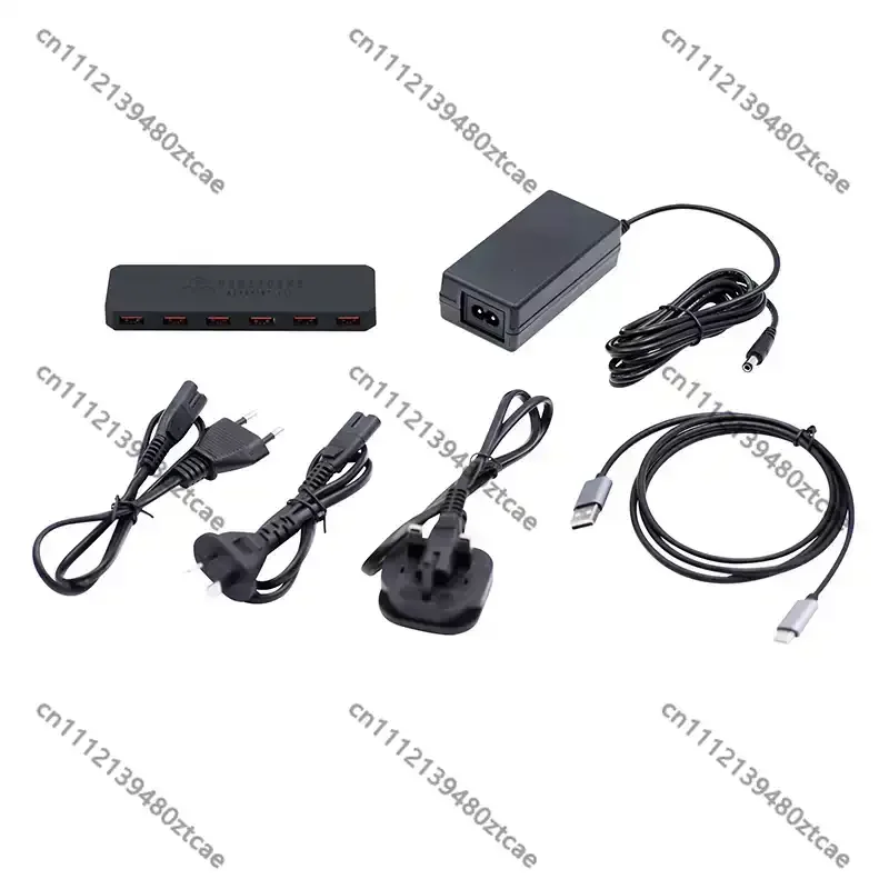 Independent Powered 6 Port USB 2.0 Hub Expansion Adapter For Flight Simulation Equipment PC Peripheral Accessory