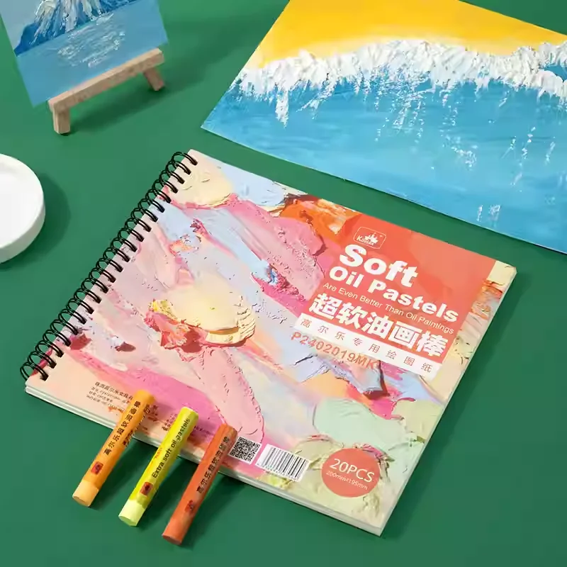 Ölpastell-Malbuch für weiche Ölpastellstifte, Ölgemälde auf Schwarz-Weiß-Papier, 240g, Künstler-Skizzenbuch, Kunstbedarf – Detail 2