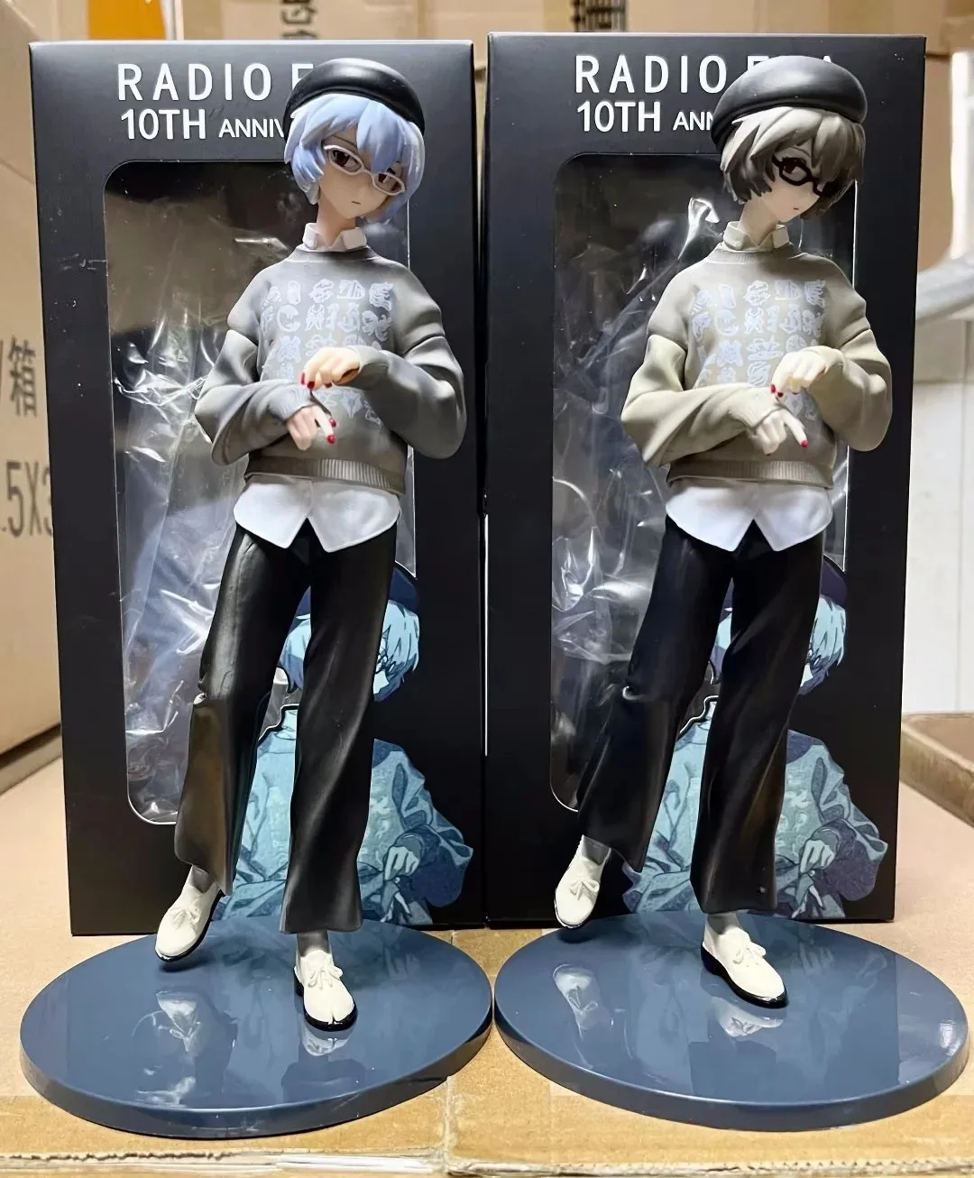 Figura de neón GENESIS Ayanami Rei de 24CM Ver.RADIO EVA, camisa de moda, sombrero, modelo de vestir, juguete, colección de regalo, figura de Aciton