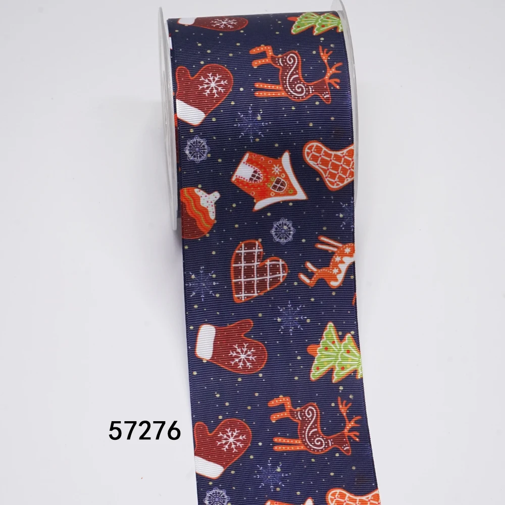 لتقوم بها بنفسك الكرتون عيد الميلاد المطبوعة Grosgrain الشريط للحرف لوازم الخياطة الملحقات 5 ياردة ، راتنجات مستو 10 قطع. 57275