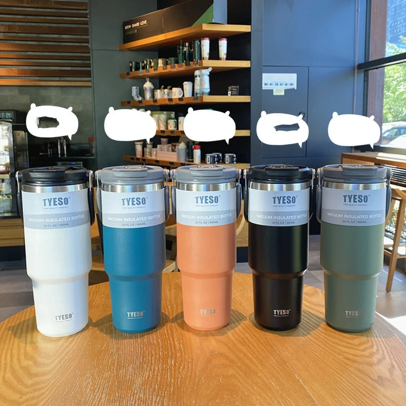 Portable Double-layer Insulation Cold and Hot Travel Mug Large Capacity Coffee Cup Thermos Bottle Vacuum Flask Car Water Bottle