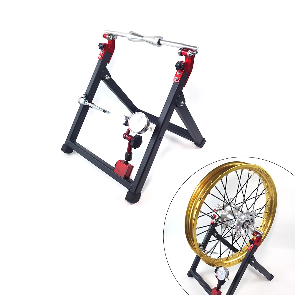 OTOM Motorcycle Universal Tool Wheel Rim Balance Adjustment Stand Foldable Wheel Balcncer With Dial Indicator