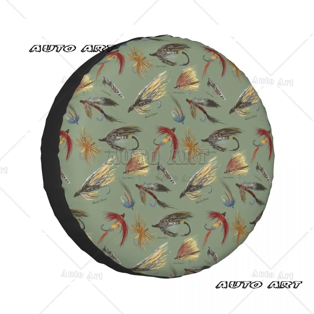 

Чехол для рыбалки нахлыстом с ручными завязками мух, чехол для запасного колеса автомобиля, защитный чехол для грузовика, кемпинга, путешествий, универсальный