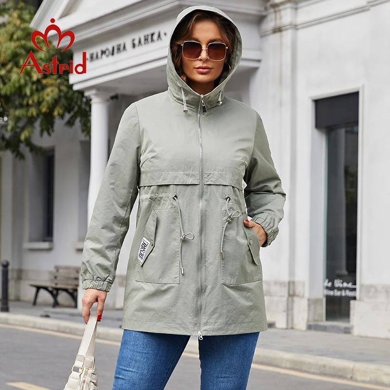 Imagem -03 - Astrid Novo Cabolsa de Trincheira Feminino Jaqueta Tamanho Grande com Capuz Blusão Casual Cabolsa Feminino Outerwear Primavera 2023 As10157