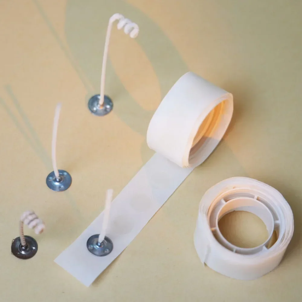 100 Dots/Roll Candle Wick Stickers 10mm Double-Sided Adhesive Glue Sticker No Trace Fixed Glue Removable DIY Candle Making Tools