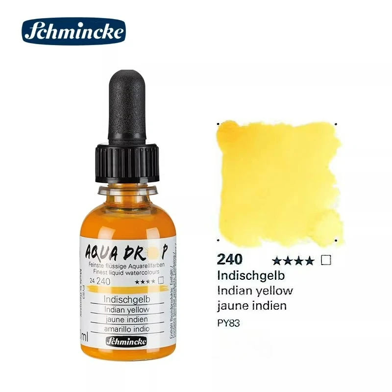 Duitsland Schmincke-AQUA DROP, vloeibare aquarelverf op pigmentbasis, 30 ml pipetfles, voor aquarelverf, stedelijke schetsen, lichtbestendig