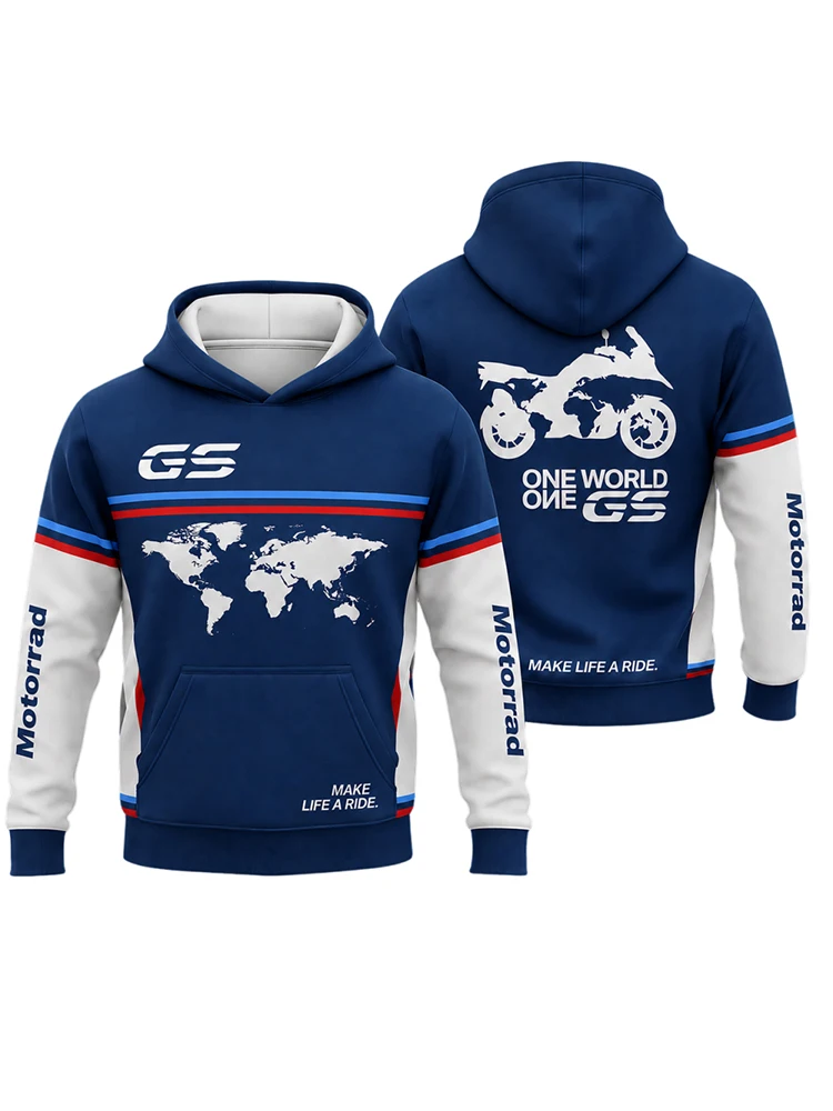 Bluza z kapturem GS Adventure Motorrad dla miłośników motocykli, sweter do jazdy na świeżym powietrzu, casualowa moda, bluza z długim rękawem dla motocyklowych pasjonatów. — 2