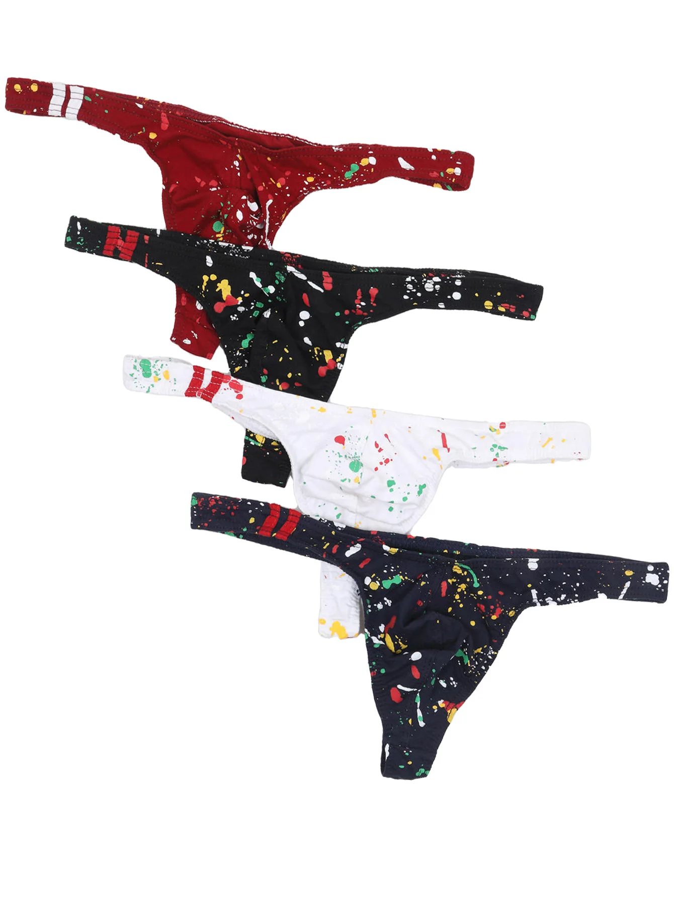 

3pcs Sexy Men's Thongs G-String Briefs Solid Cotton Mens Pouch Panties T-back Lingerie Underwear Comfortable Breathable E-047
