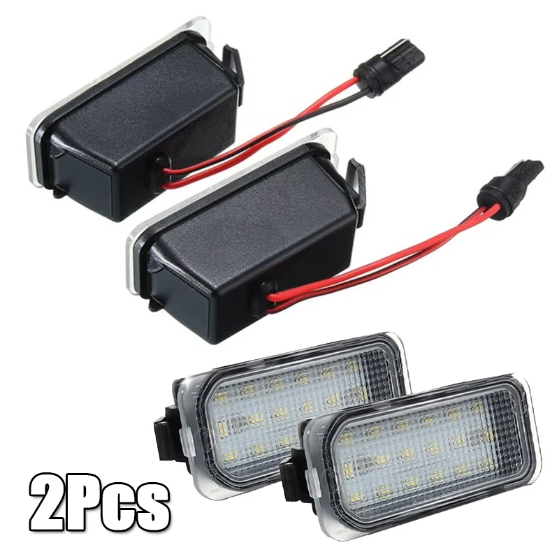 1Pair Plastic Signal Lamp Car 12V LED License Number Plate Lights For Ford Fiesta C-Max Focus Mondeo Galaxy S-Max Auto Parts