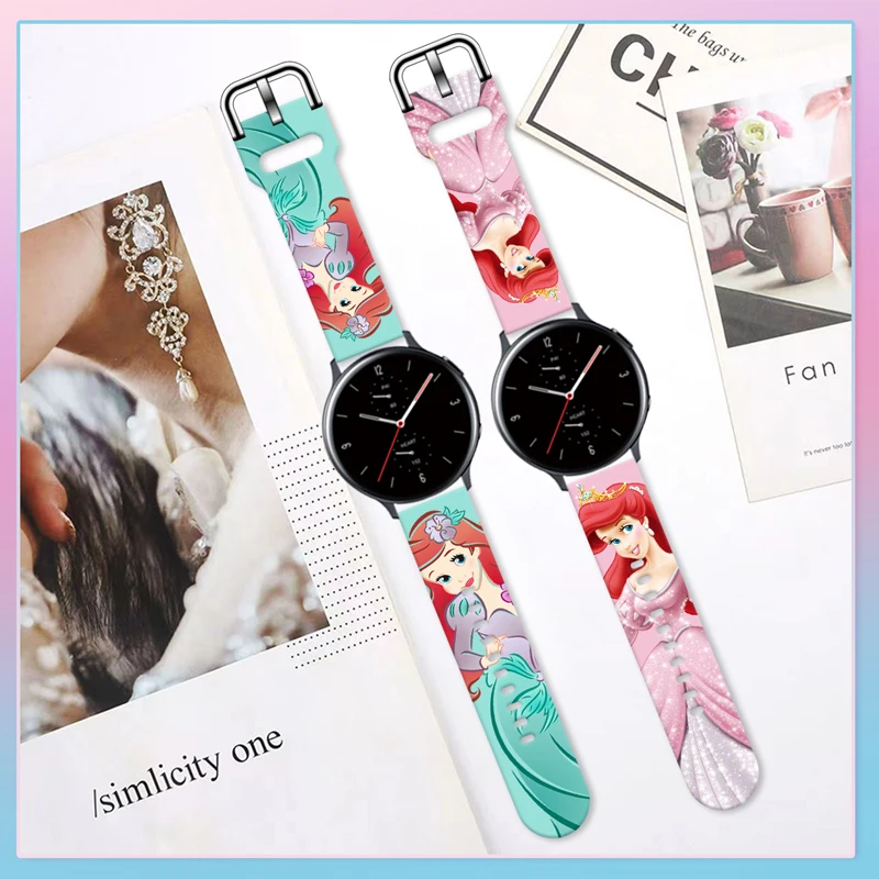 Disney Princes 20mm Printed Strap for Samsung Galaxy Watch 6/5 40mm 44mm Band Replaceable Bracelet for Amazfit Balance 5Pro 45mm