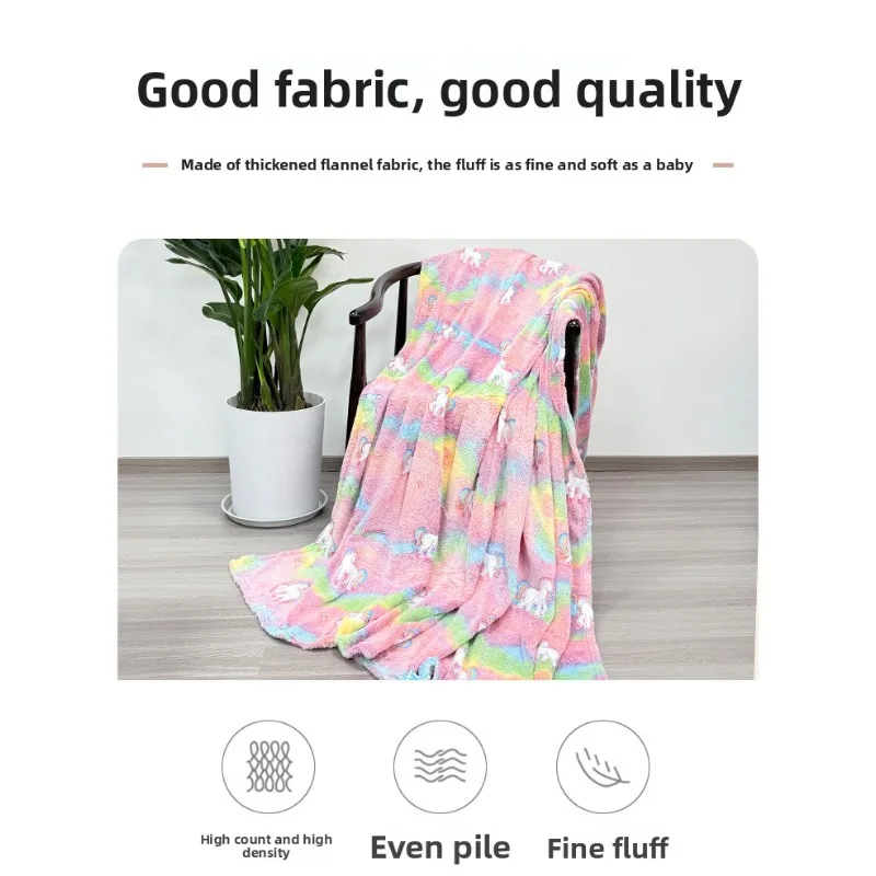 ليلة توهج انعكاس الصوف بطانية أفخم رمي مكتب النوم حجم واحد الكرتون نمط تكييف الهواء الأريكة أريكة الراحة الدافئة